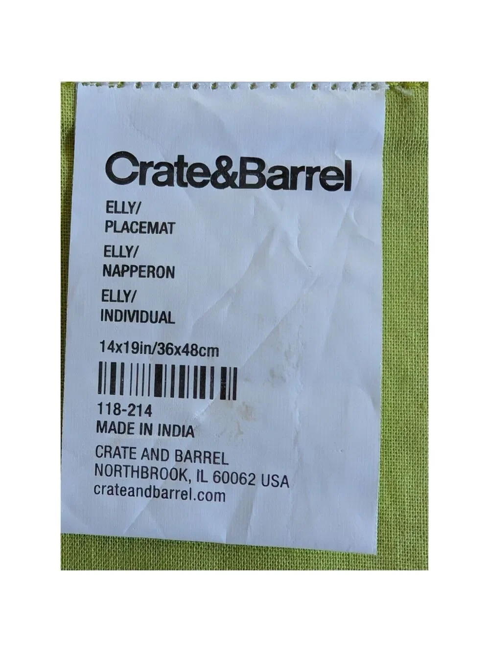 Crate & Barrel Embroidered Elephant Placemats Set Of 5